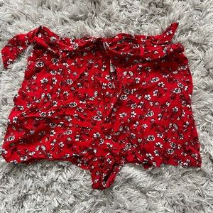 H&M red floral shorts size 6
